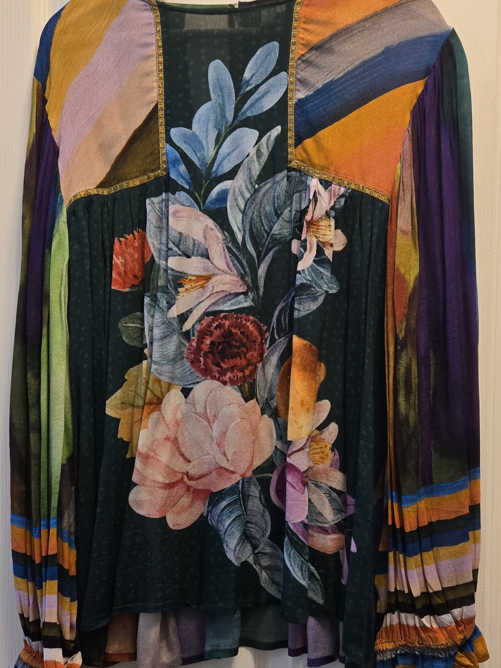 Anthropologie, (Blank London),  Multi-Color Floral Long-Sleeve Blouse